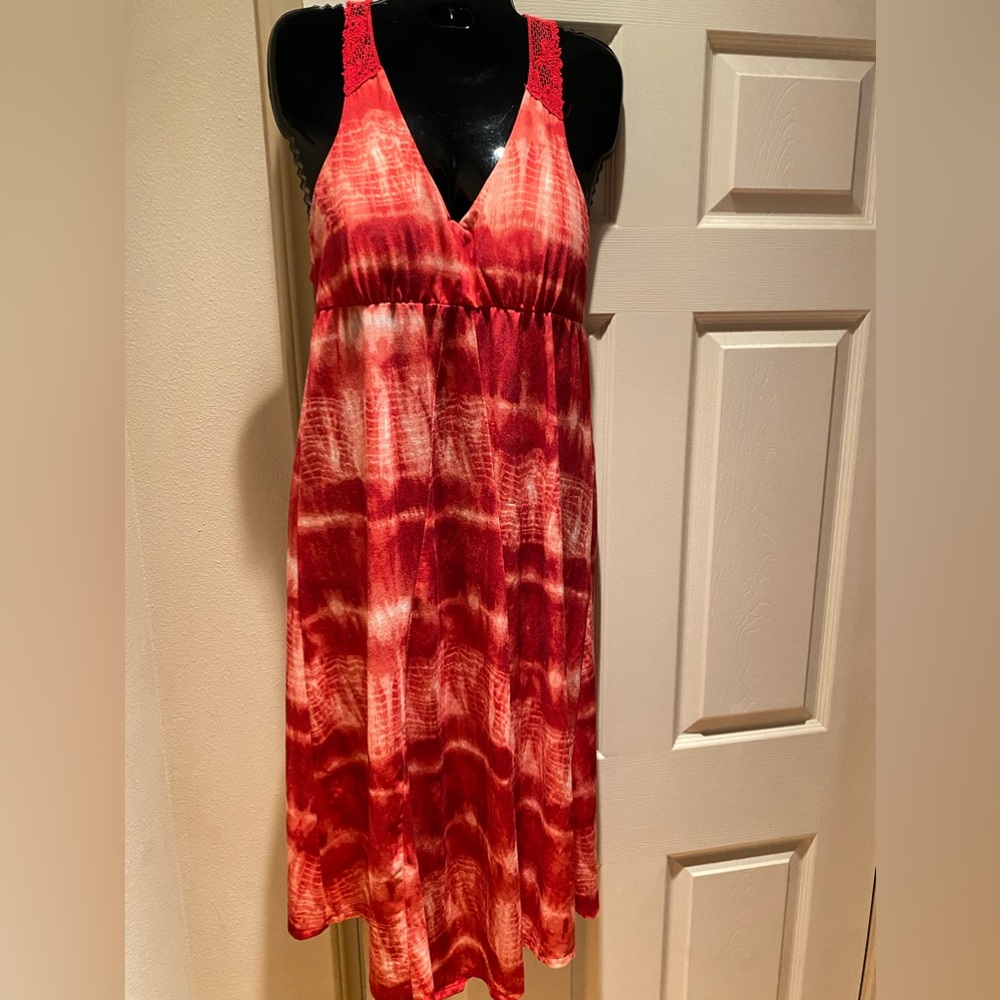 Womens size large, soft cotton midi length dress